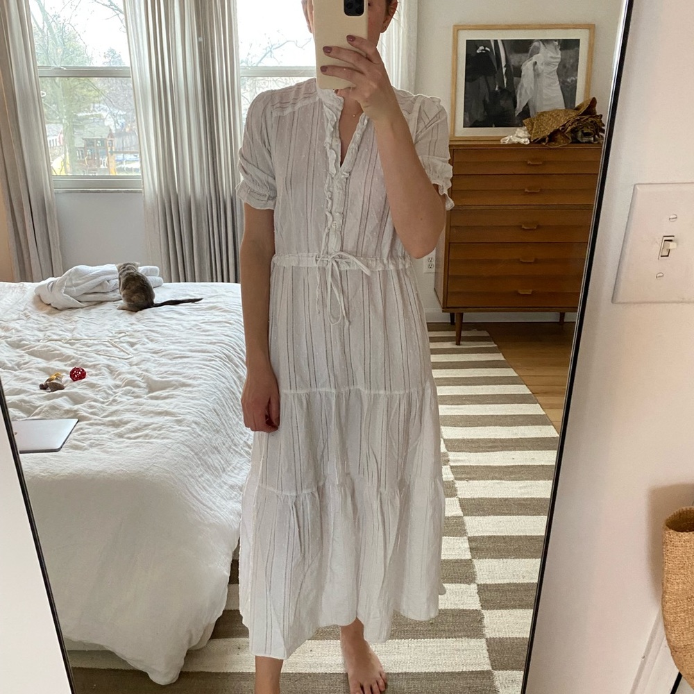 Christy Dawn Elle Dress - Alabaster Stripe